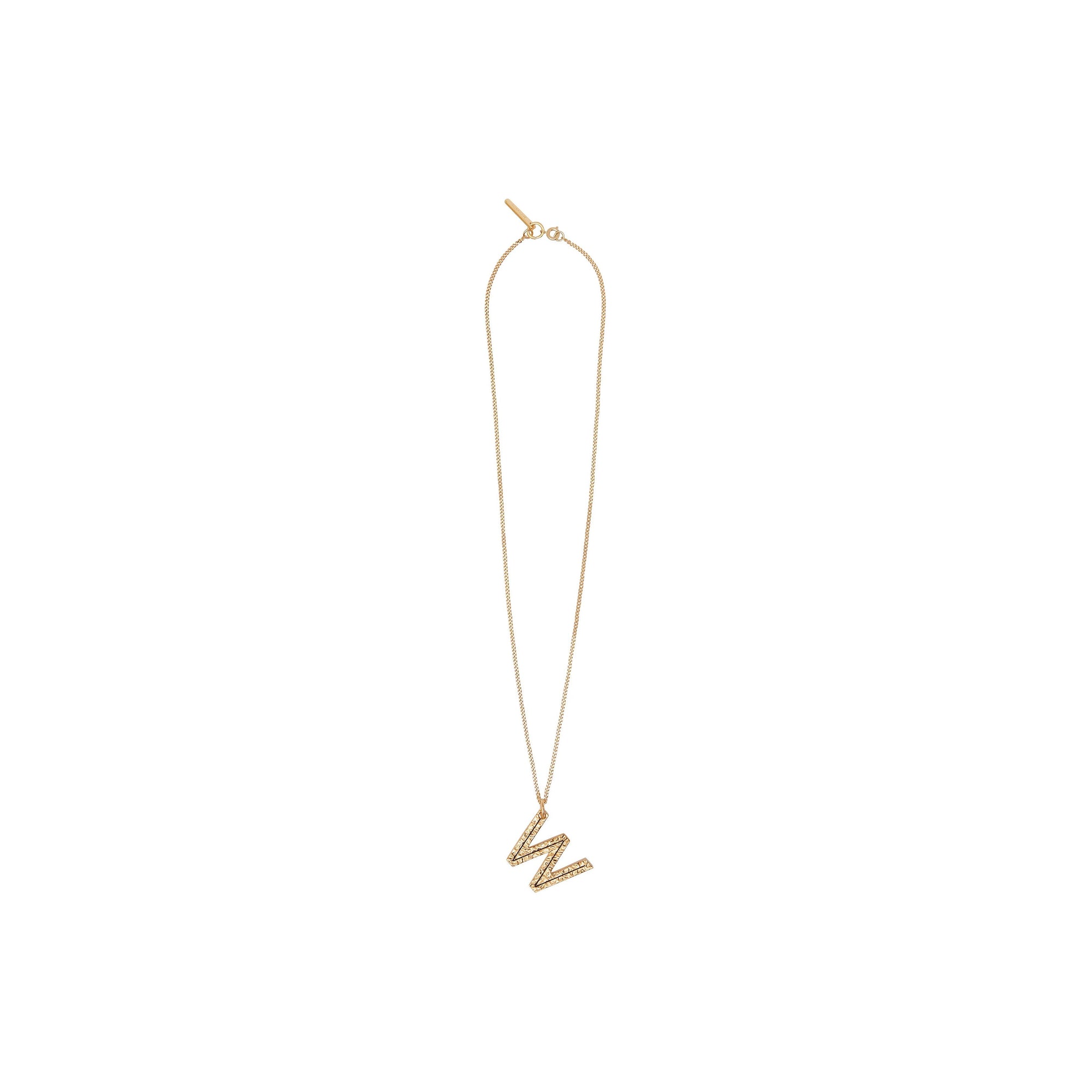 Collier plaqué or avec bijou alphabet « W » - Or Clair