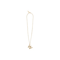 Collier plaqué or avec bijou alphabet « w » - Or clair