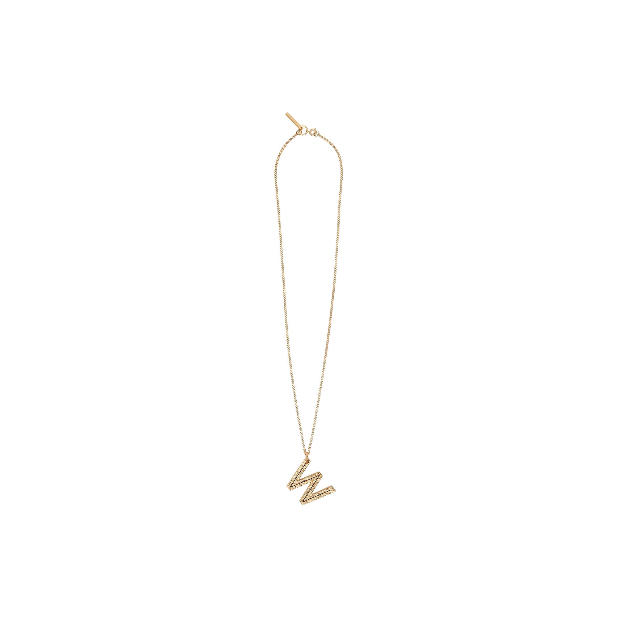 Collier plaqué or avec bijou alphabet « w » - Or clair