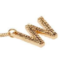 Collier plaqué or avec bijou alphabet « w » - Or clair