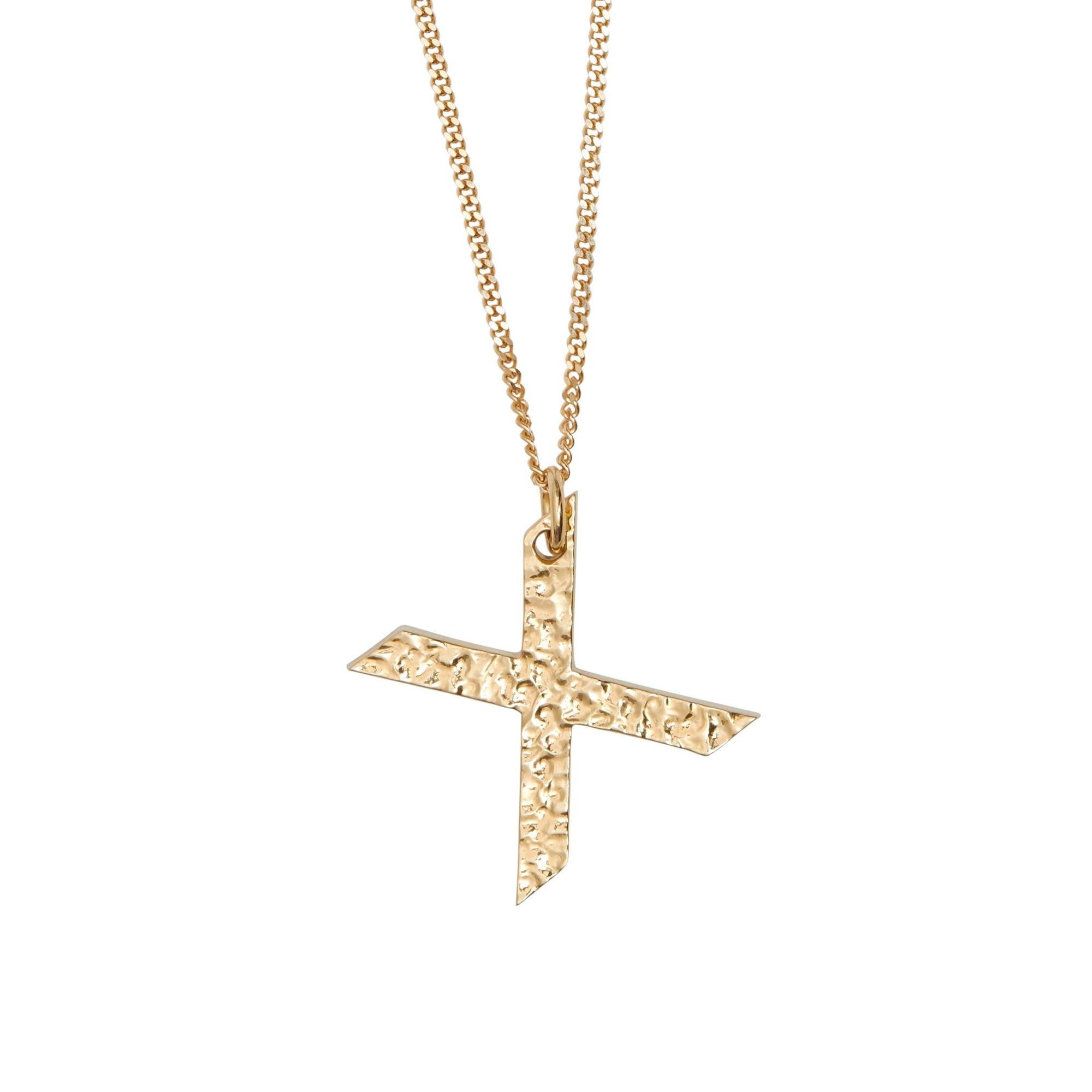Collier plaqué or avec bijou alphabet « x » - Or clair