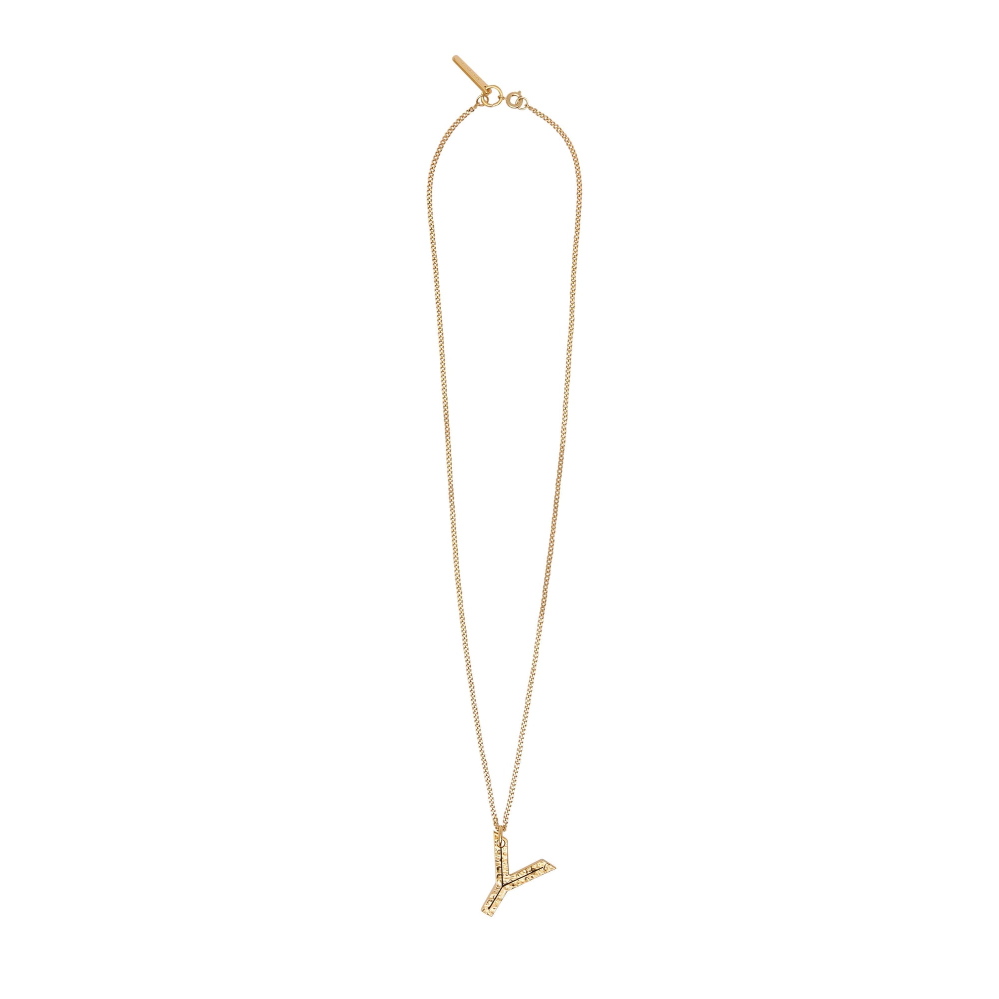 Collier plaqué or avec bijou alphabet « y » - Or clair