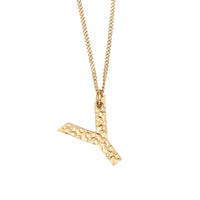 Collier plaqué or avec bijou alphabet « y » - Or clair