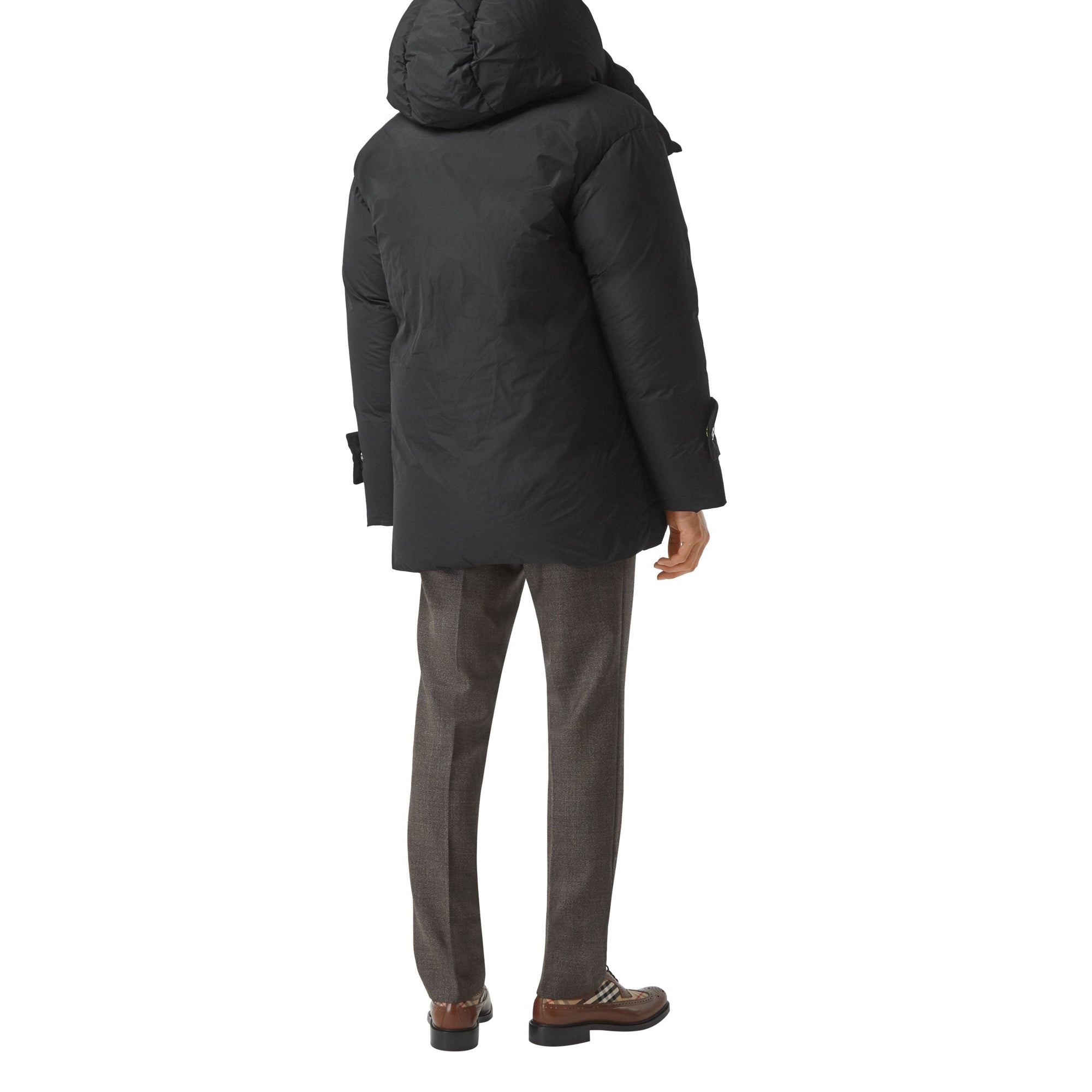 BLACK Manteau portefeuille oversize rembourré en duvet avec capuche amovible
