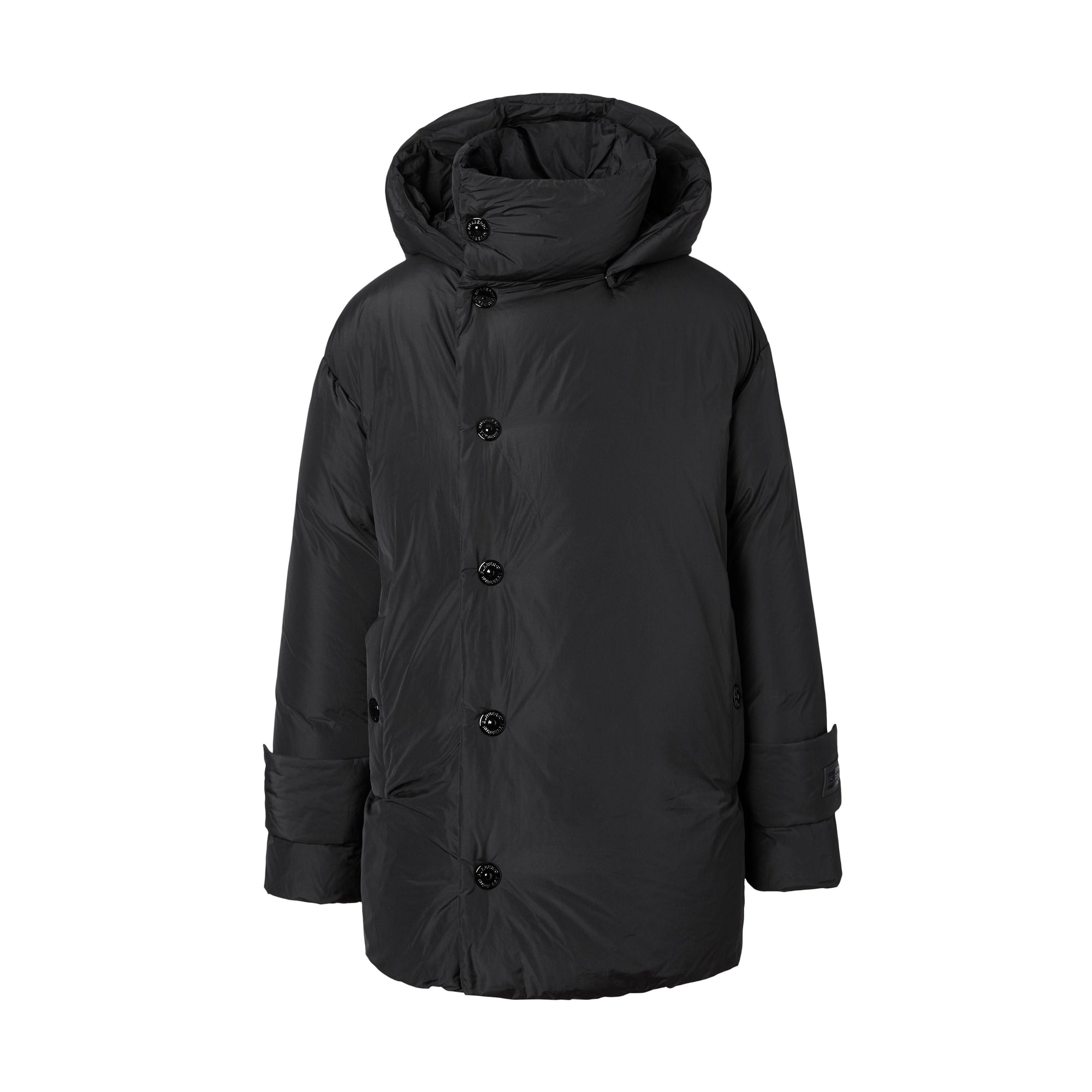 BLACK Manteau portefeuille oversize rembourré en duvet avec capuche amovible