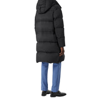 Doudoune en nylon stretch avec capuche amovible - Noir