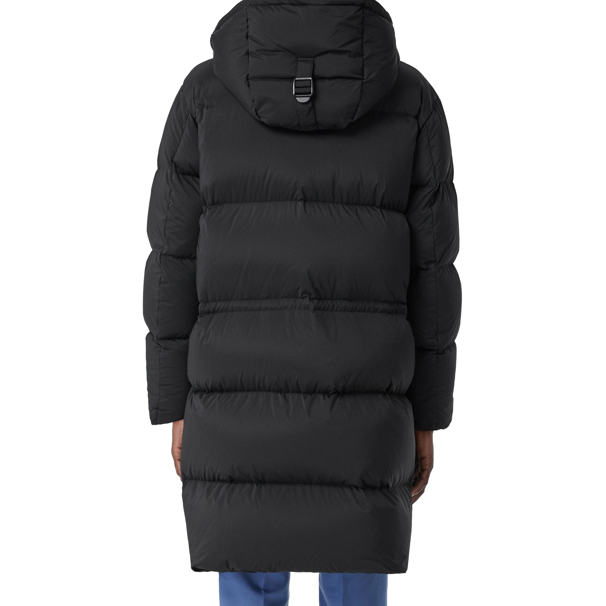 Doudoune en nylon stretch avec capuche amovible - Noir