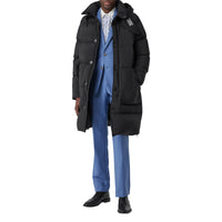 Doudoune en nylon stretch avec capuche amovible - Noir