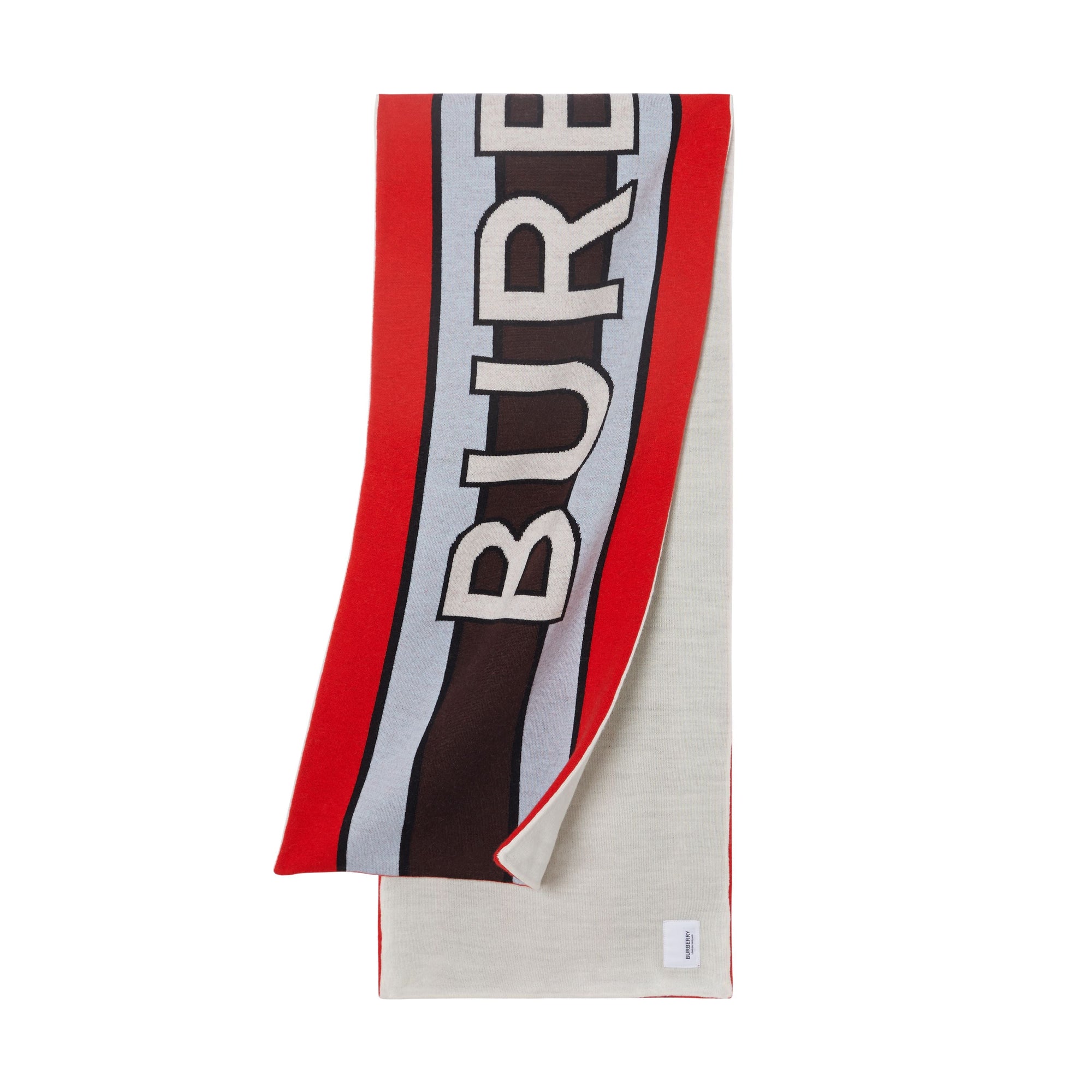 BRIGHT RED Écharpe en laine mélangée avec logo en jacquard