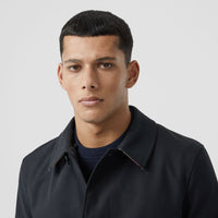 NAVY Paletot en coton avec col rayé amovible