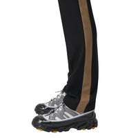 BLACK Pantalon de costume classique en laine à bandes latérales