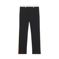 BLACK Pantalon de costume classique en laine à bandes latérales