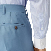 STEEL BLUE Pantalon ajusté classique en mohair et laine