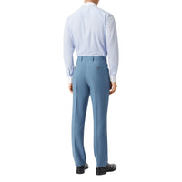 STEEL BLUE Pantalon ajusté classique en mohair et laine