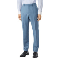 STEEL BLUE Pantalon ajusté classique en mohair et laine