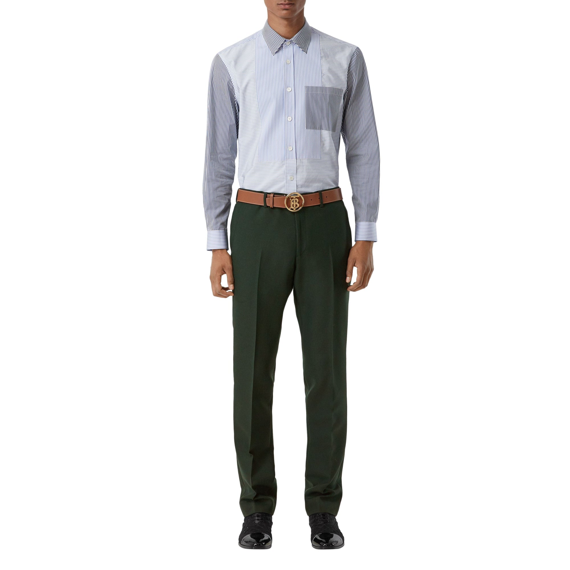 Pantalon de costume classique en laine et mohair - Vert forêt sombre