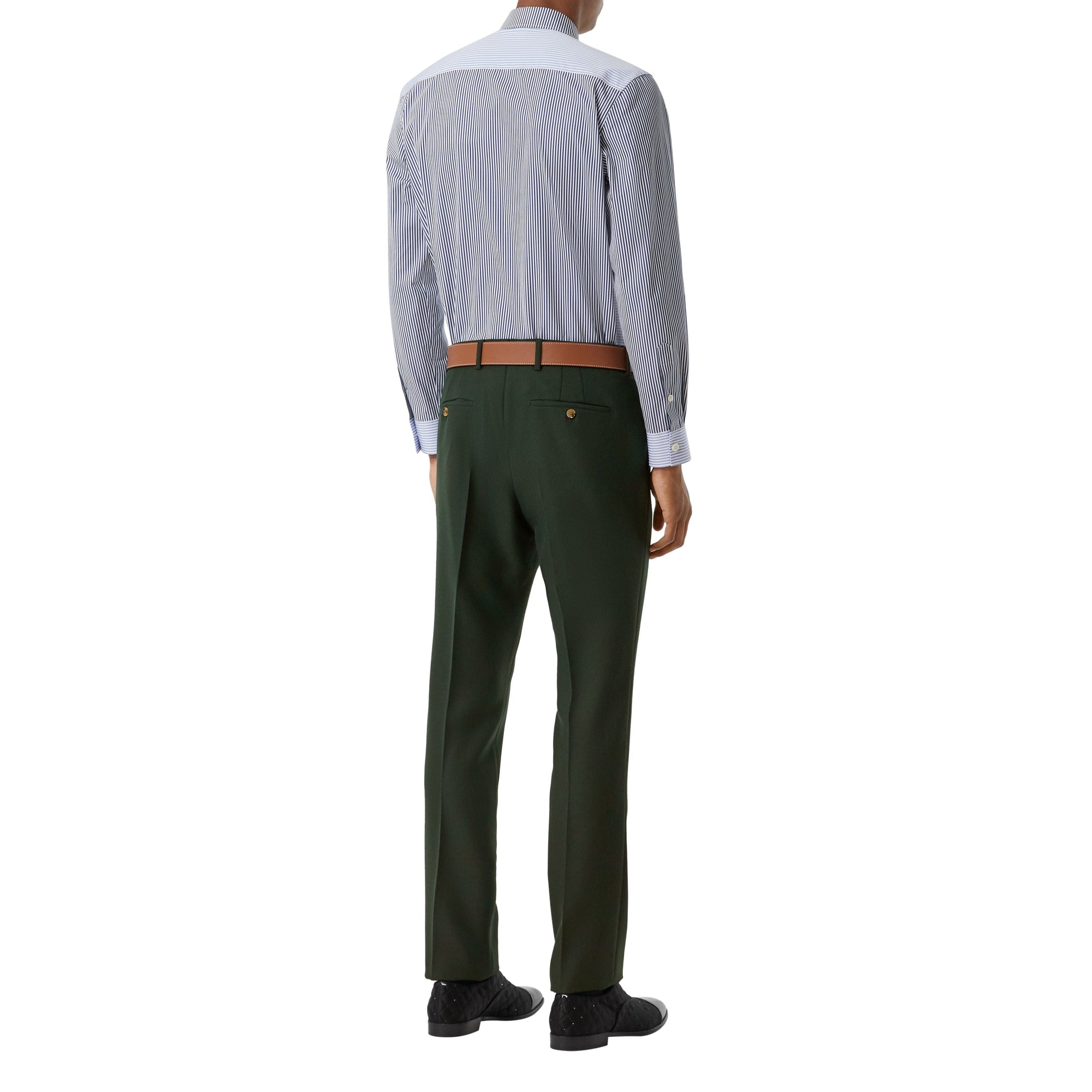 Pantalon de costume classique en laine et mohair - Vert forêt sombre