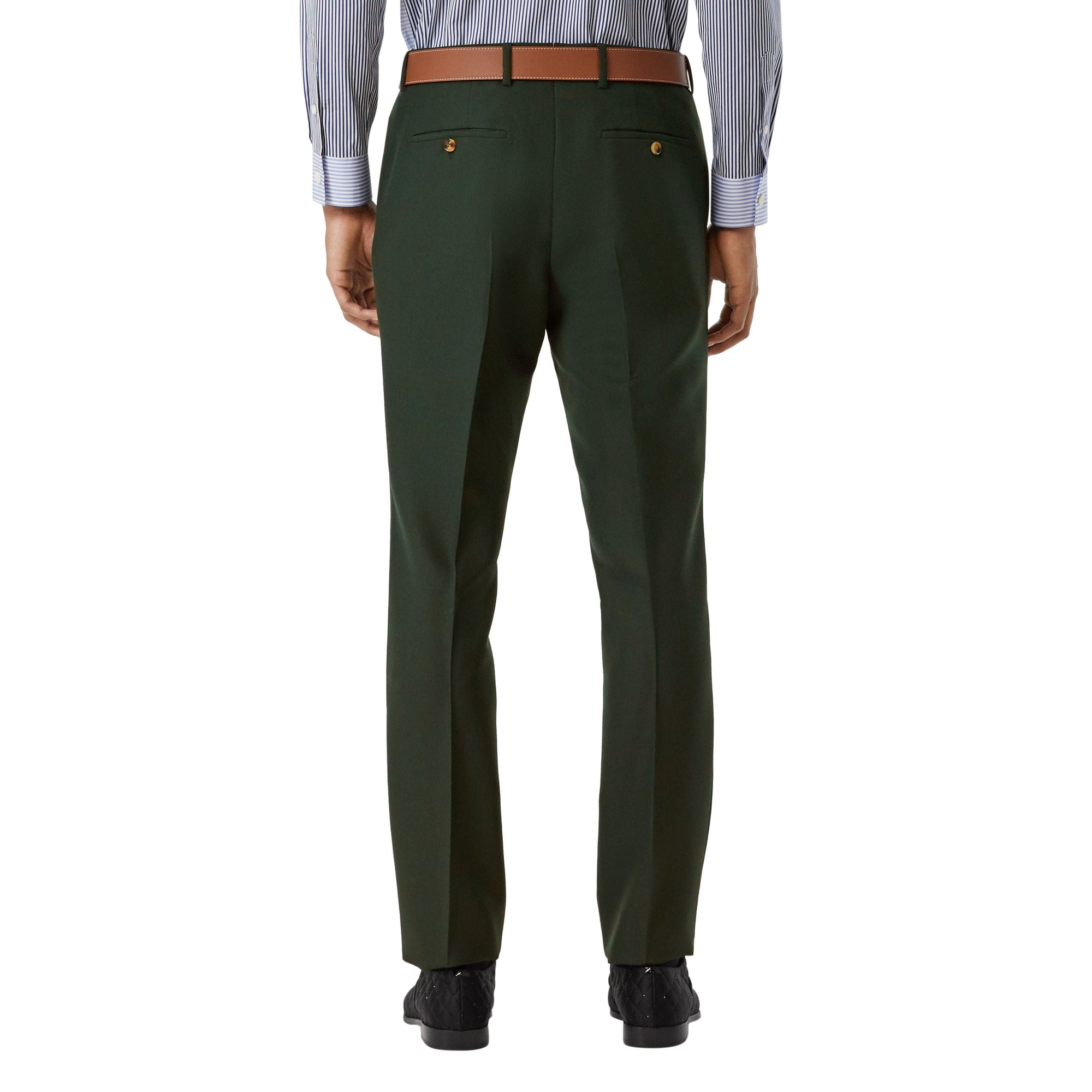 Pantalon de costume classique en laine et mohair - Vert forêt sombre