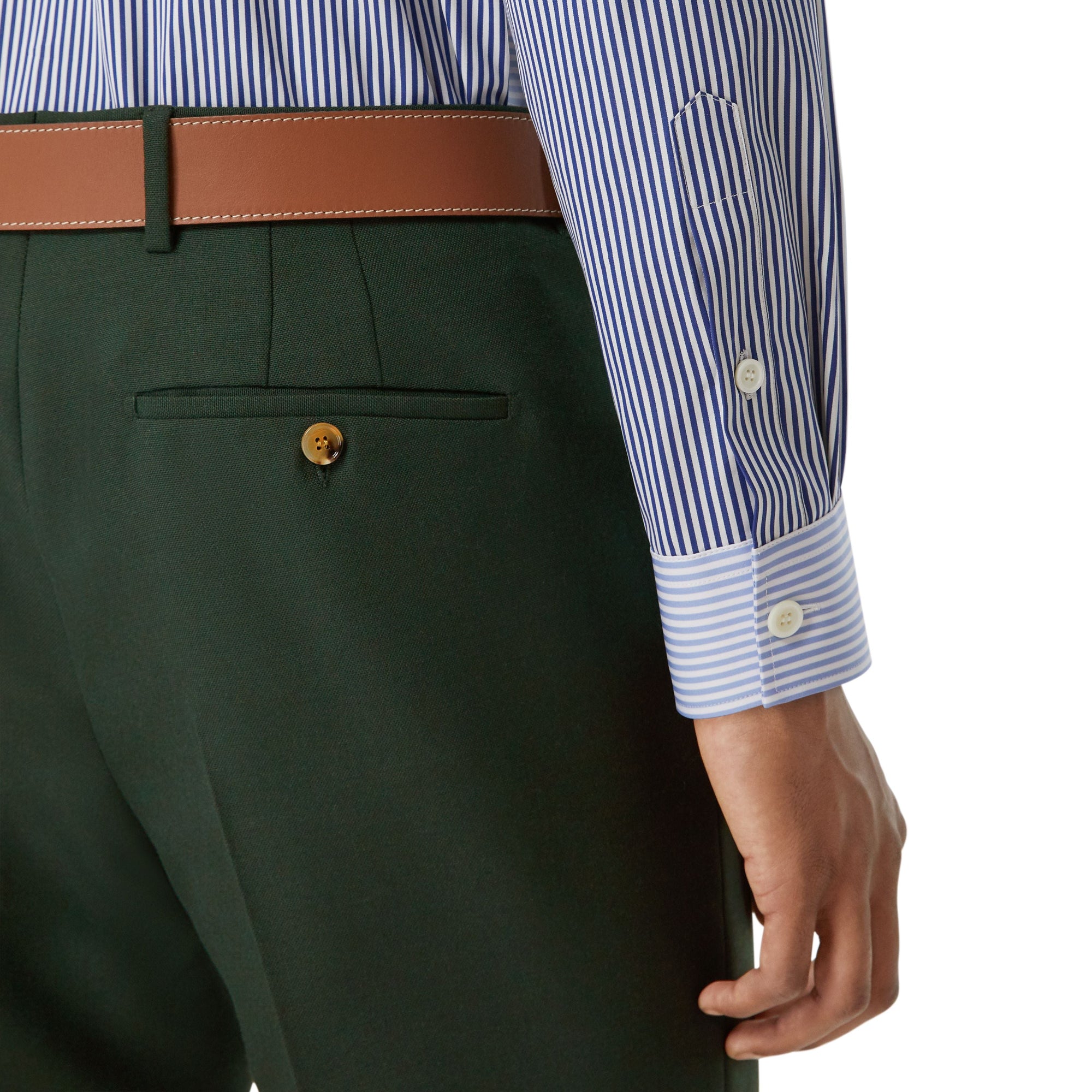 DARK FOREST GREEN Pantalon de costume classique en laine et mohair