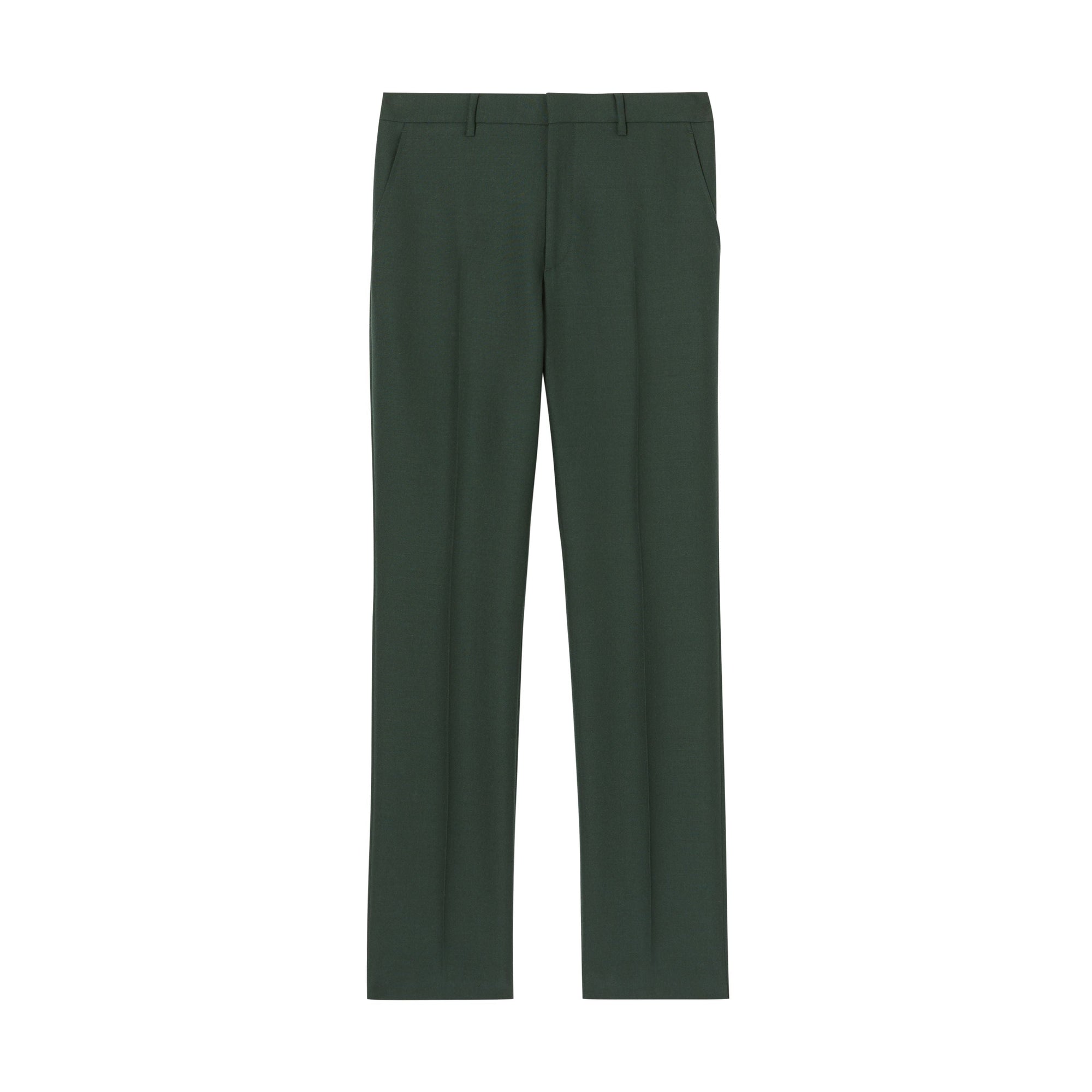DARK FOREST GREEN Pantalon de costume classique en laine et mohair