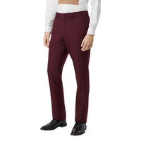 DEEP BURGUNDY Pantalon de costume classique en laine et mohair