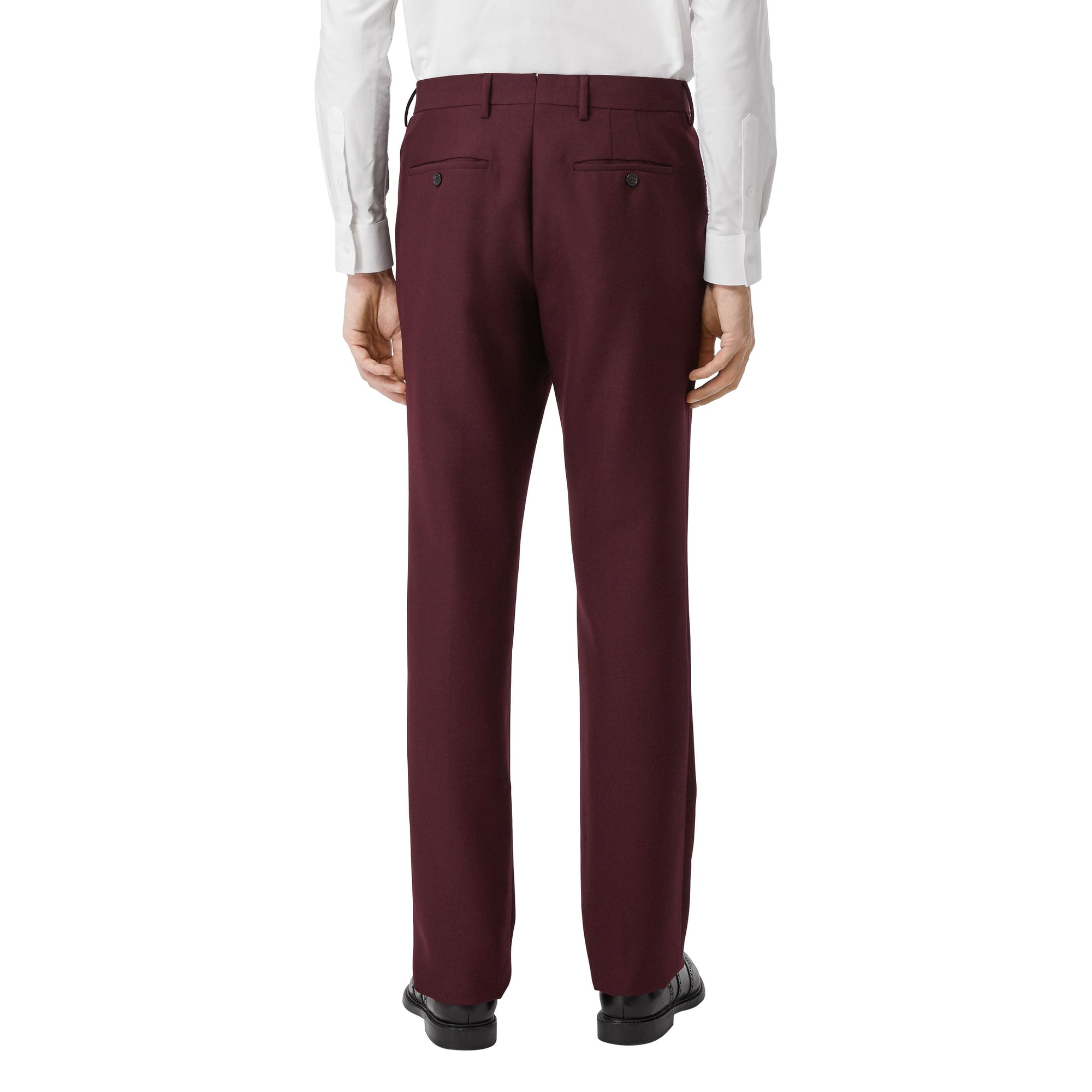 DEEP BURGUNDY Pantalon de costume classique en laine et mohair