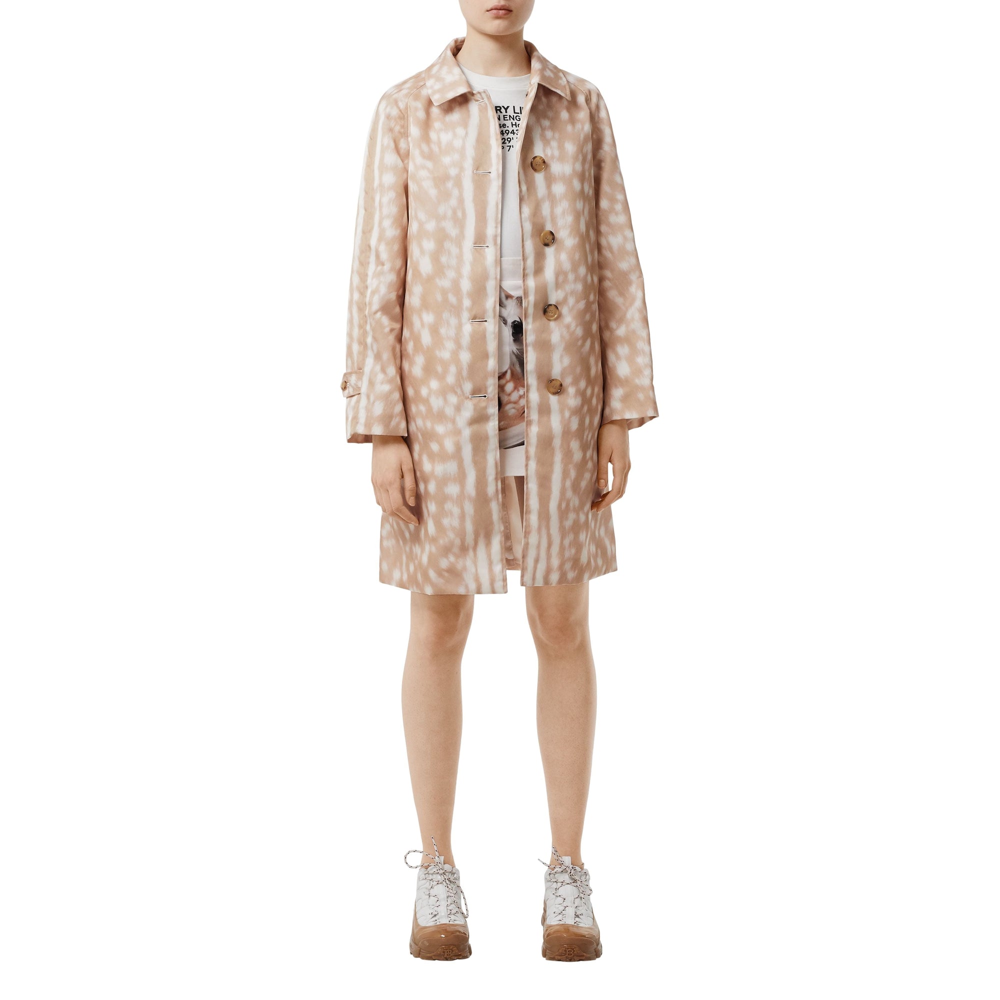 SOFT FAWN Paletot en nylon à imprimé daim