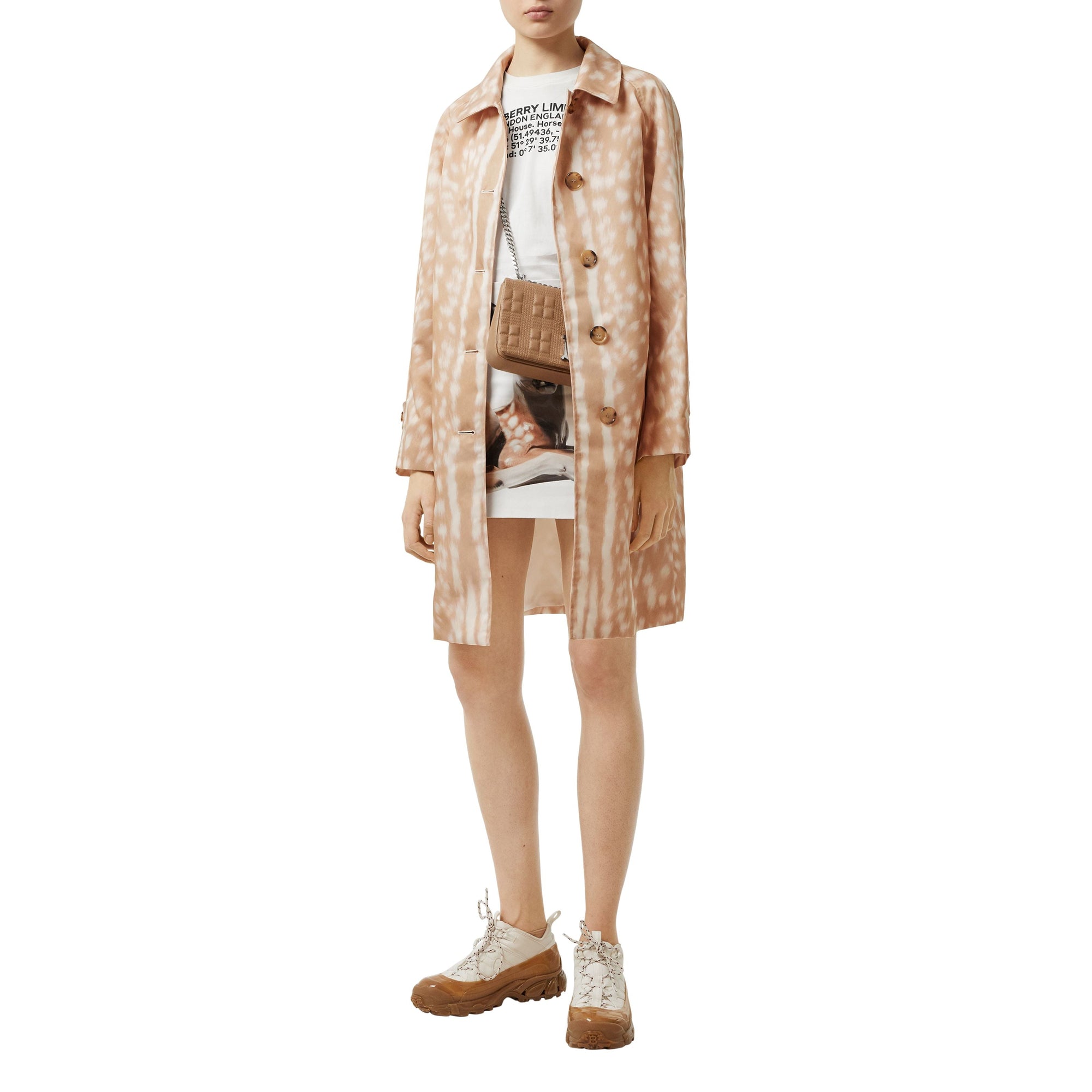 SOFT FAWN Paletot en nylon à imprimé daim