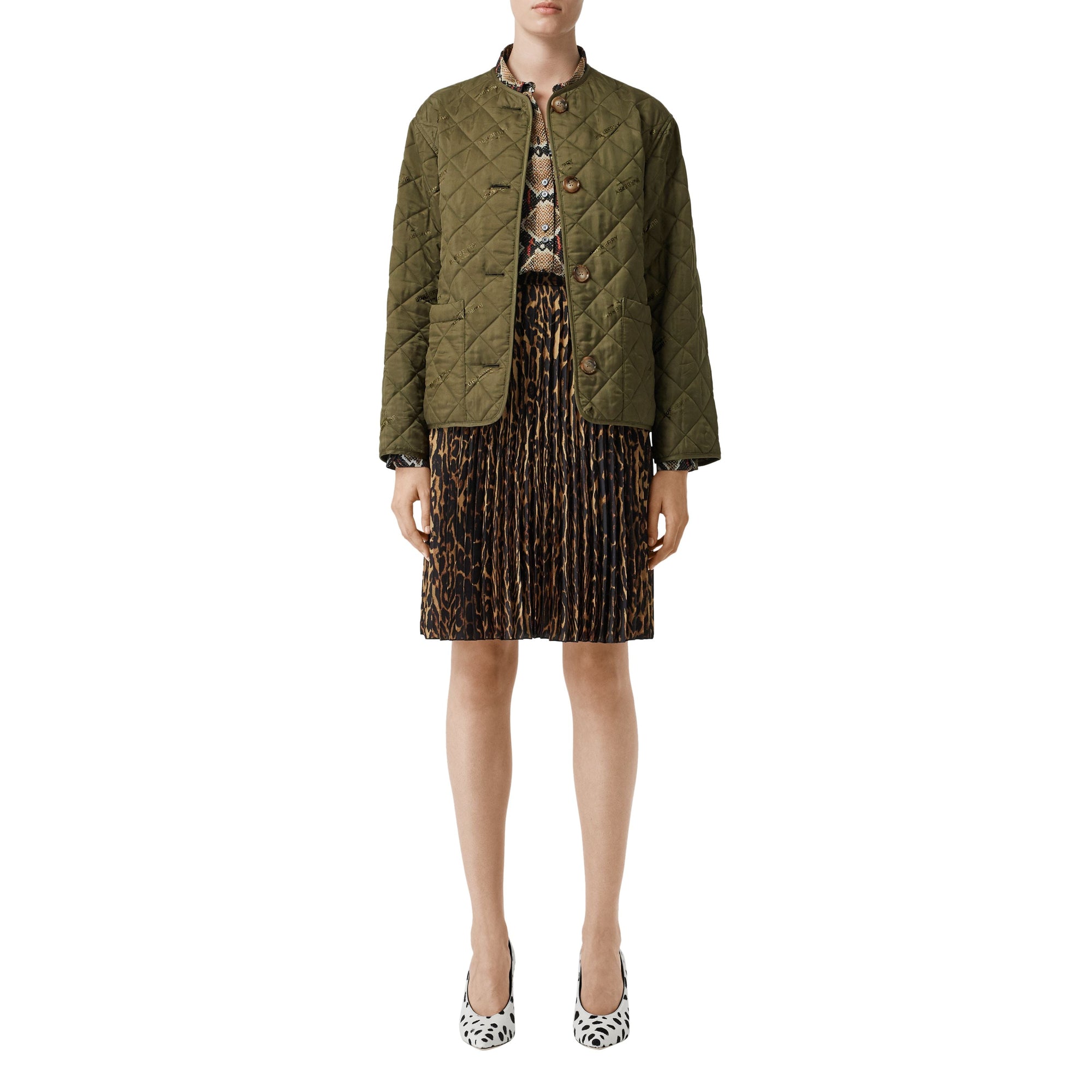 OLIVE Veste matelassée avec logo en jacquard