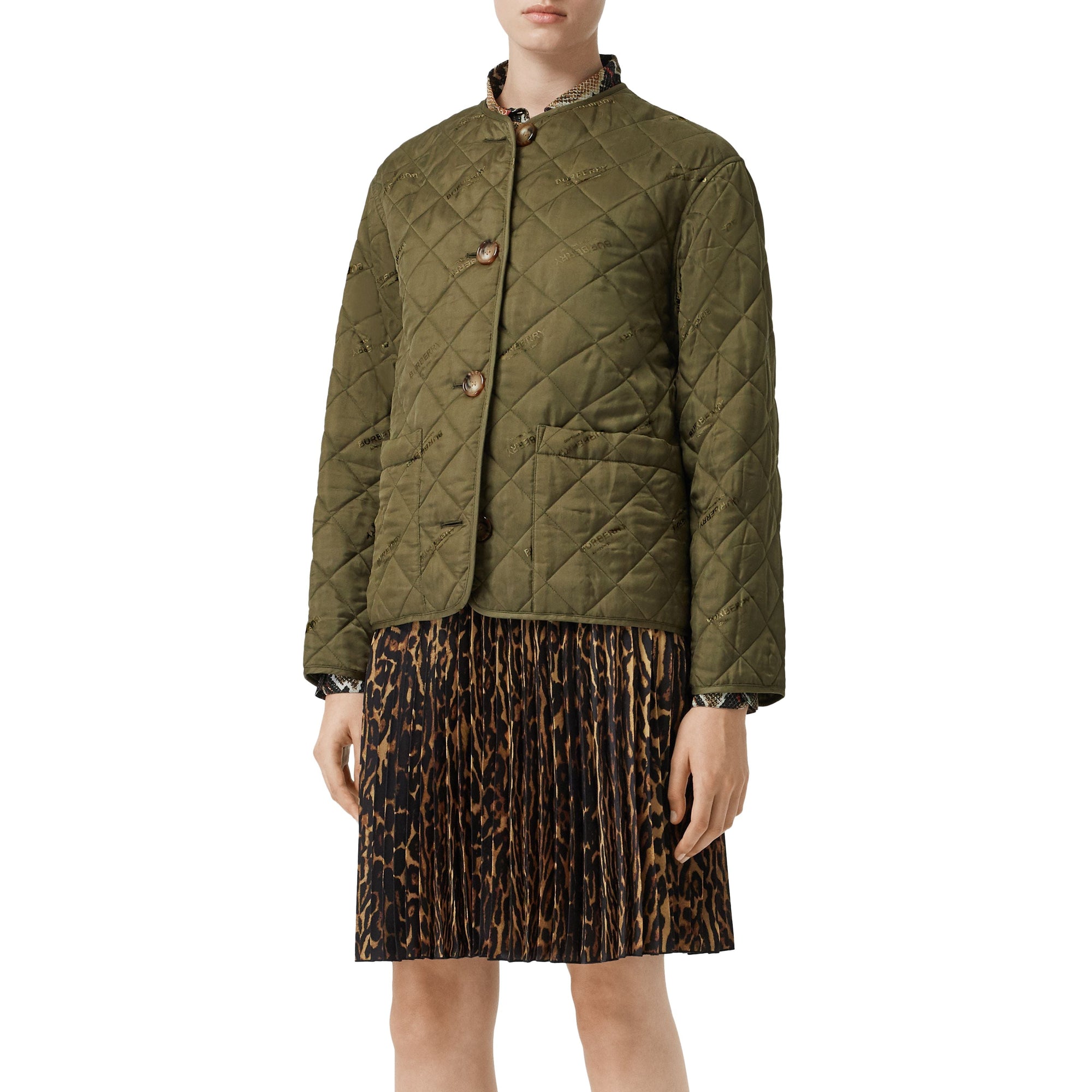 OLIVE Veste matelassée avec logo en jacquard