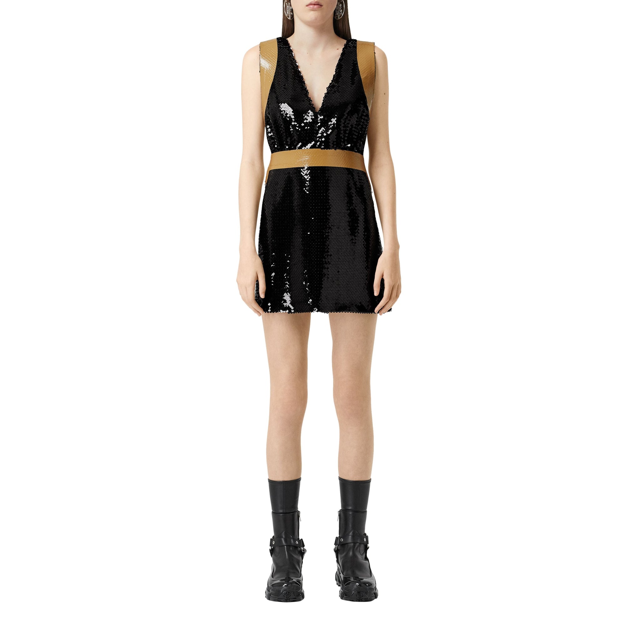 Minirobe avec sequins et ruban adhésif - Noir