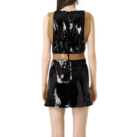 Minirobe avec sequins et ruban adhésif - Noir