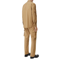 Chemise en sergé de coton - Café pâle