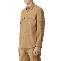 Chemise en sergé de coton - Café pâle