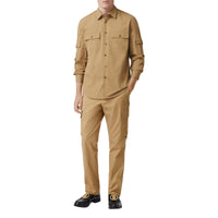 Chemise en sergé de coton - Café pâle
