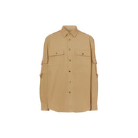 Chemise en sergé de coton - Café pâle
