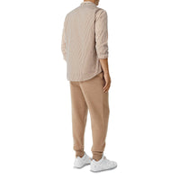 CAMEL STRIPE Chemise en coton rayée façon patchwork avec logo brodé