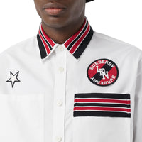 WHITE Chemise Oxford oversize en coton à logo