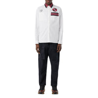 WHITE Chemise Oxford oversize en coton à logo