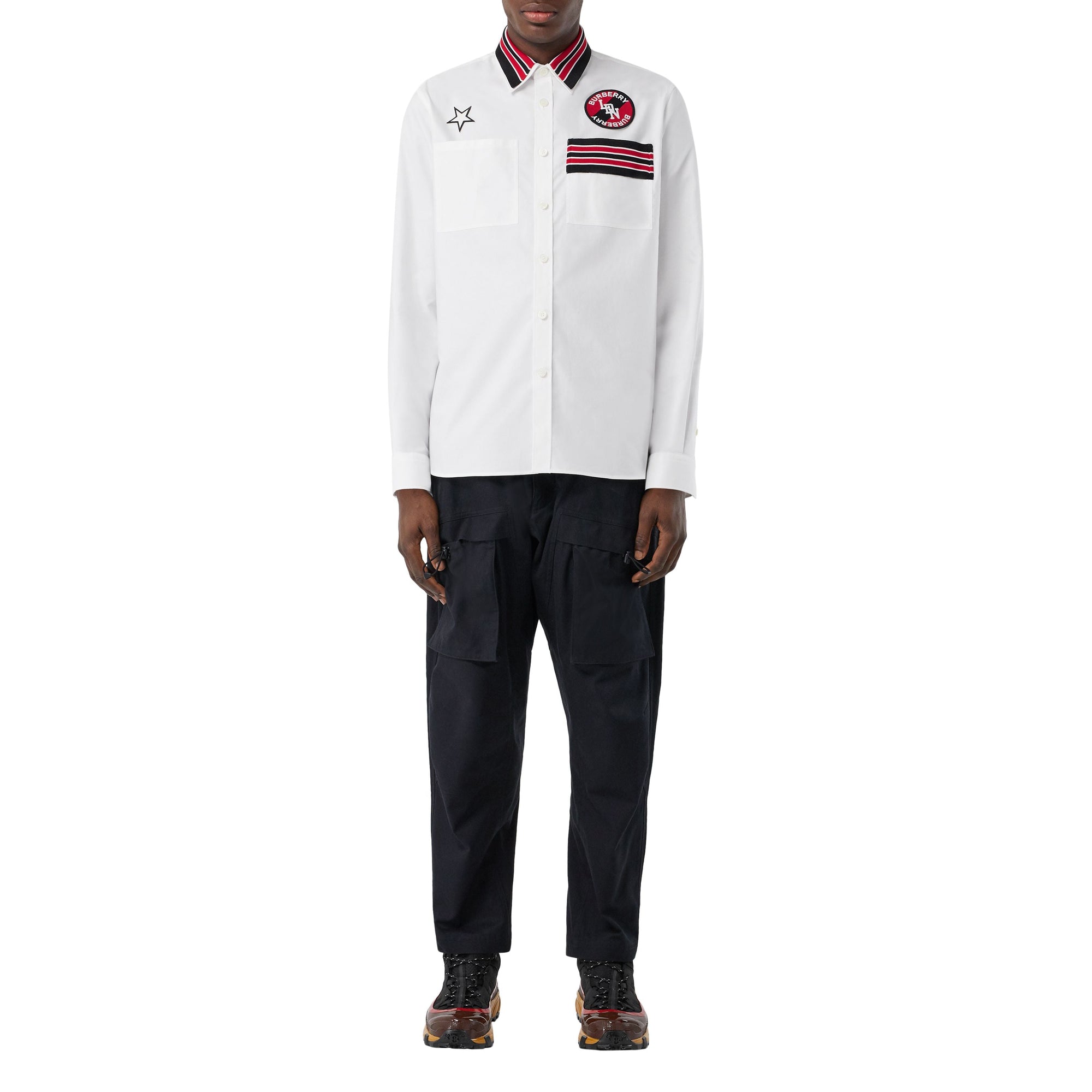 WHITE Chemise Oxford oversize en coton à logo