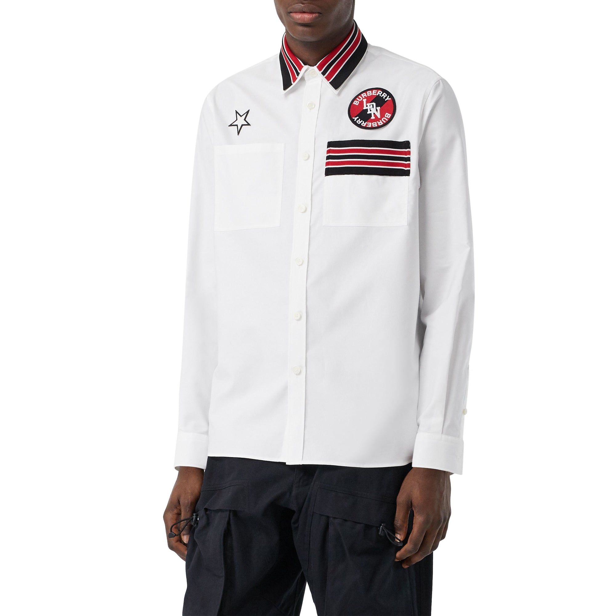 WHITE Chemise Oxford oversize en coton à logo