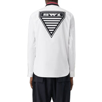 WHITE Chemise Oxford oversize en coton à logo