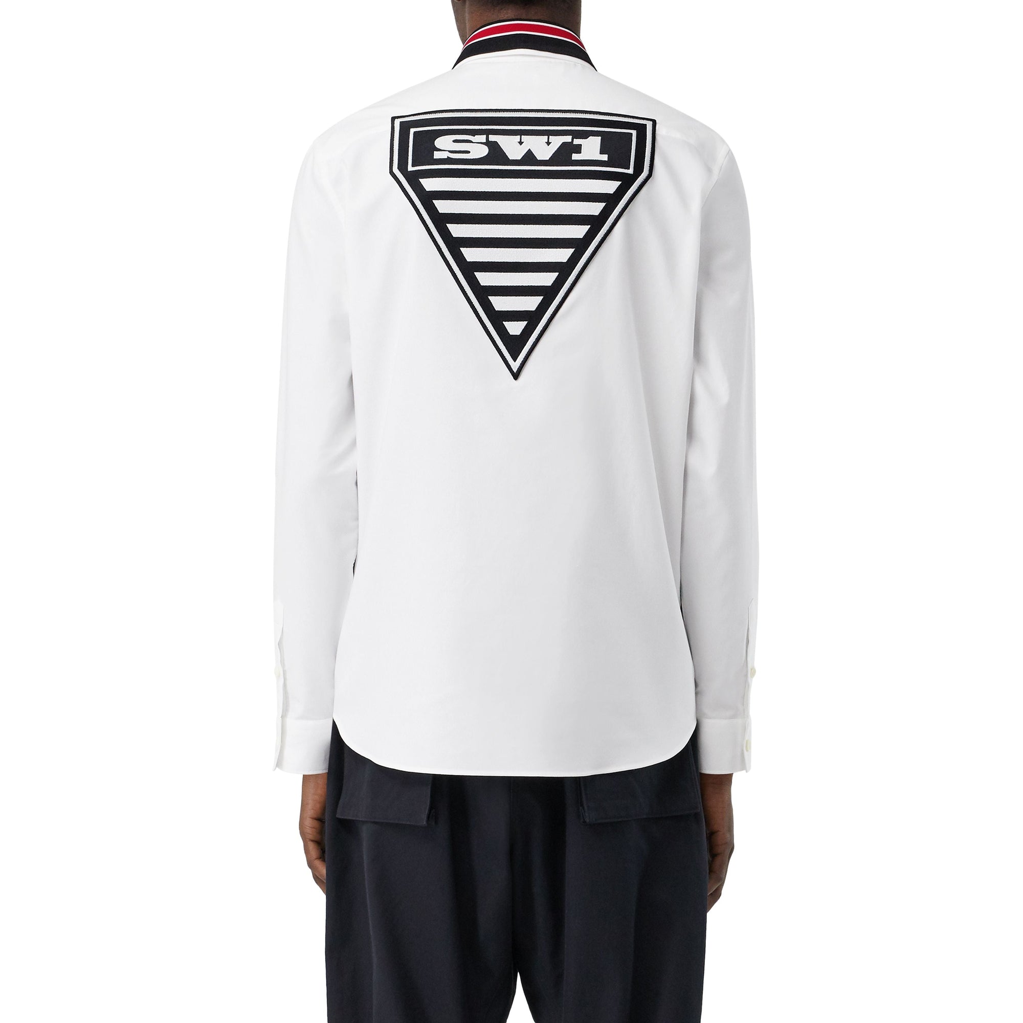 WHITE Chemise Oxford oversize en coton à logo