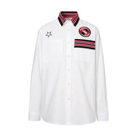 WHITE Chemise Oxford oversize en coton à logo