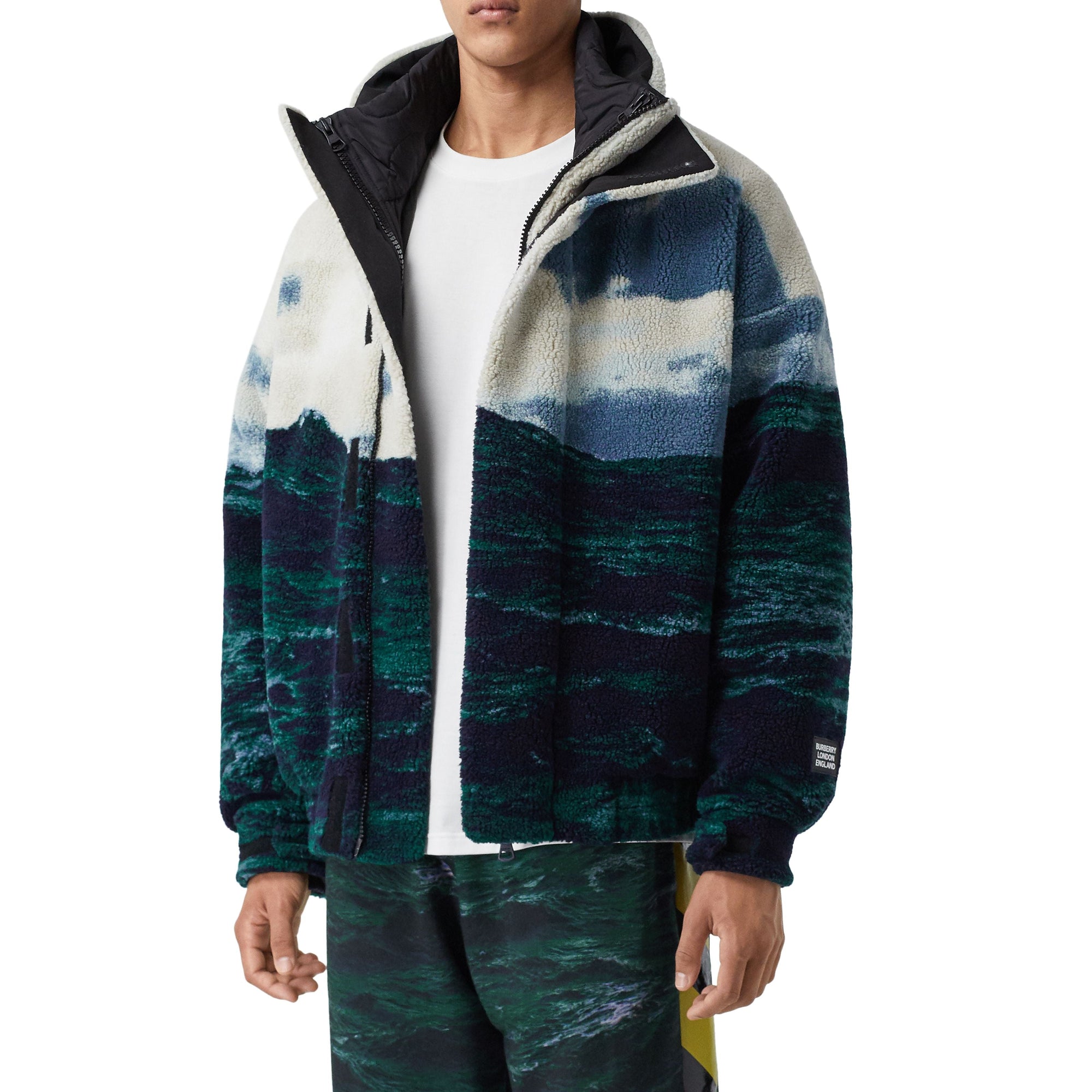 Veste en molleton à imprimé marin avec gilet intérieur amovible - Bleu canard intense