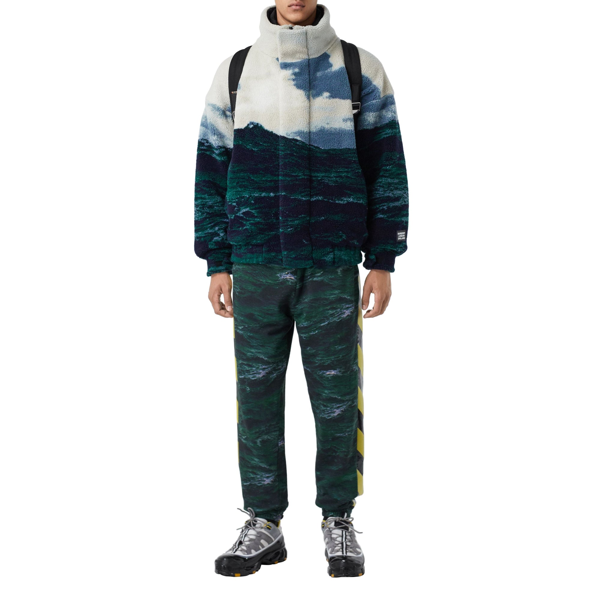 Veste en molleton à imprimé marin avec gilet intérieur amovible - Bleu canard intense