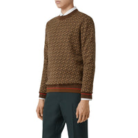 BRIDLE BROWN Pull en jacquard de laine Monogram