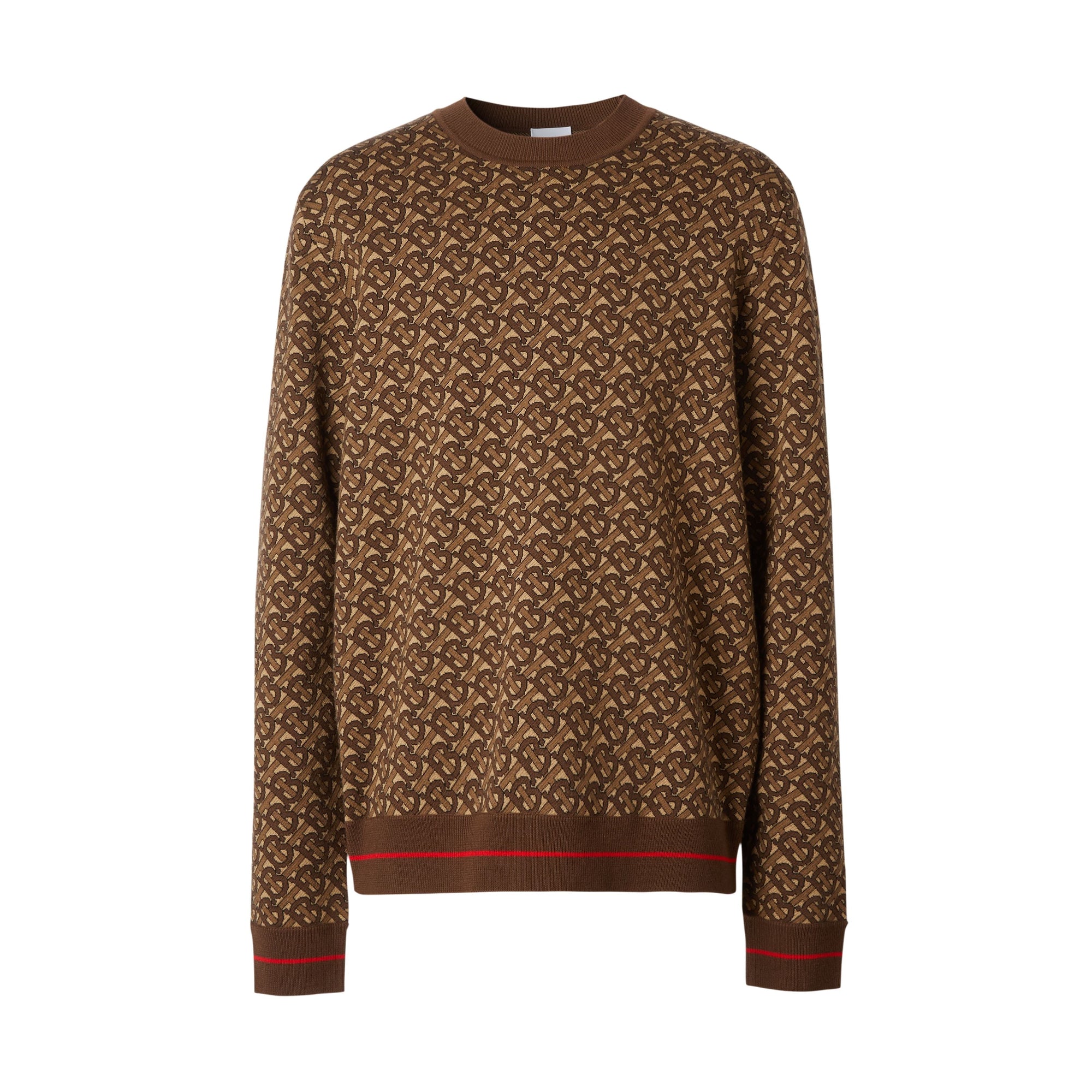 BRIDLE BROWN Pull en jacquard de laine Monogram