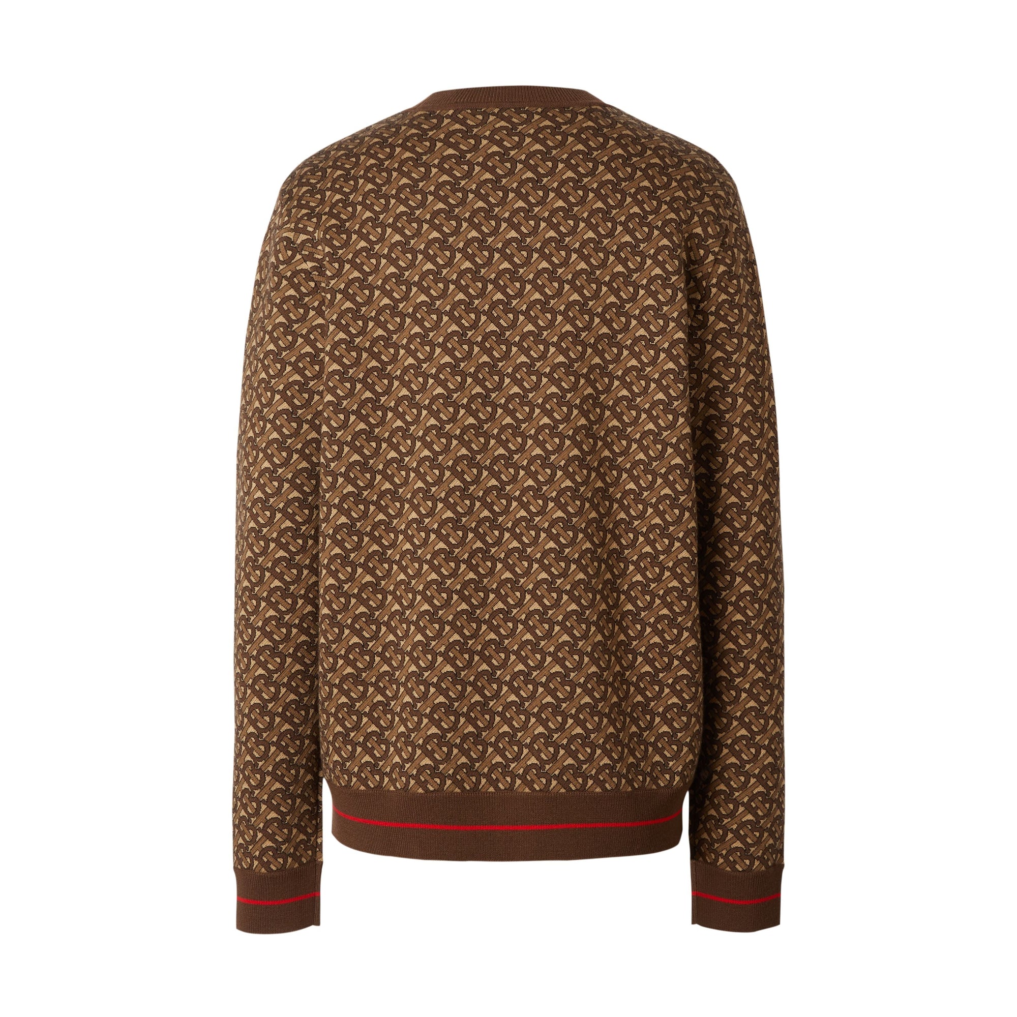 BRIDLE BROWN Pull en jacquard de laine Monogram