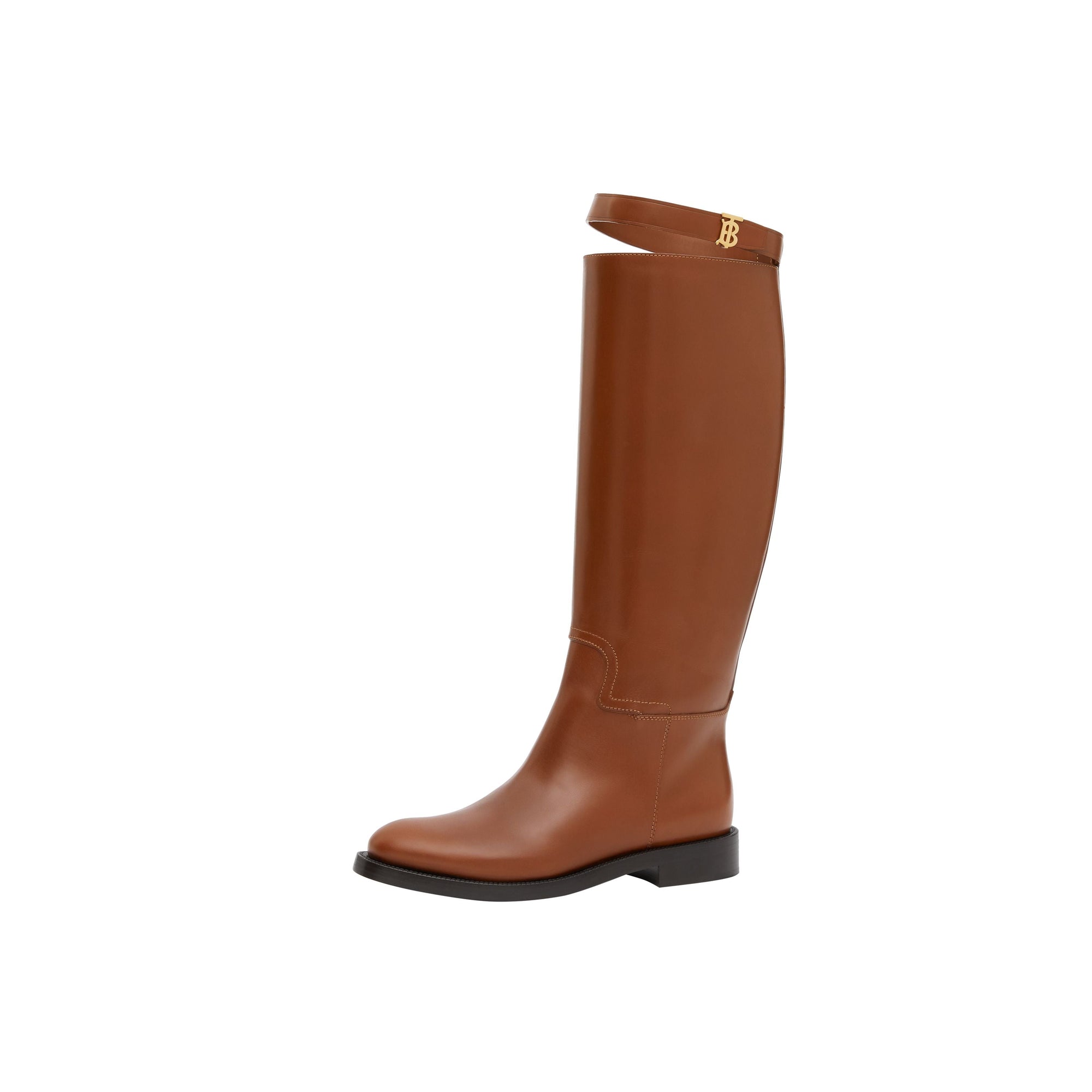 TAN Bottes hautes en cuir Monogram